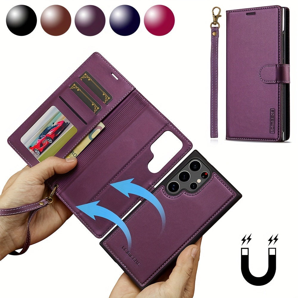 Premium Dual Leather Wallet Case for Samsung Galaxy Models