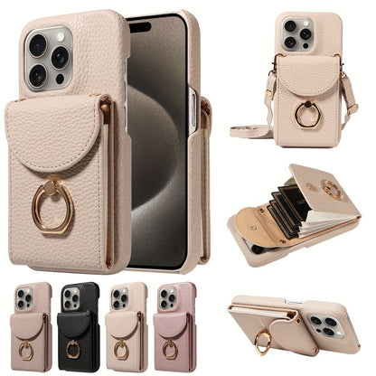 Premium Faux Leather Case for OnePlusHuawei with Card Slots and Ring Holder