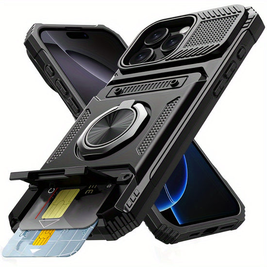 Heavy Duty Pro Max Case with Metal Stand  Card Slot