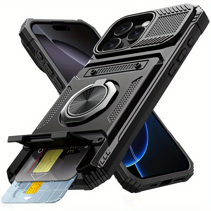 Heavy Duty Pro Max Case with Metal Stand  Card Slot