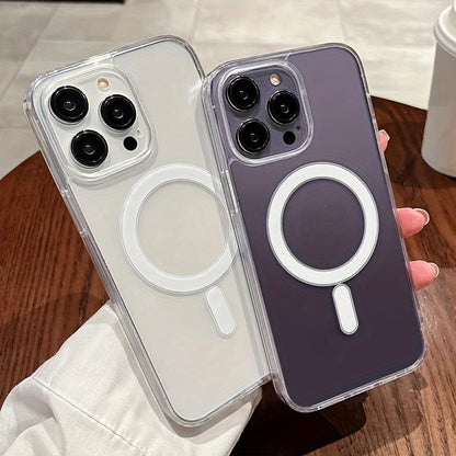 Transparent Magnetic Phone Case Wireless Charging Fits iPhone 161514131211 Promax
