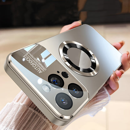 Luxurious Matte Titanium iPhone Case with MagSafe  Camera Protection