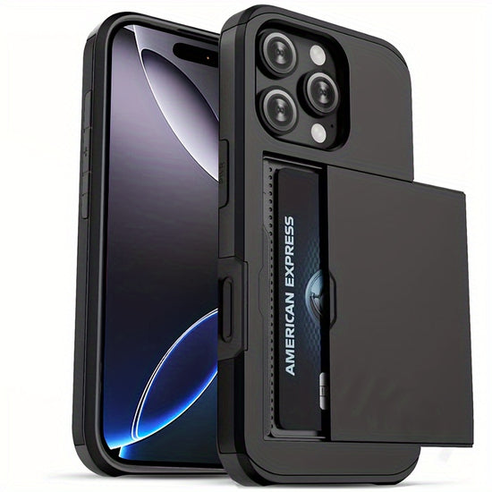 Shockproof Hard Case with Card Slot for Pro Max Models