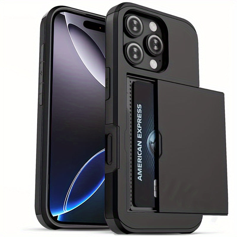 Shockproof Hard Case with Card Slot for Pro Max Models