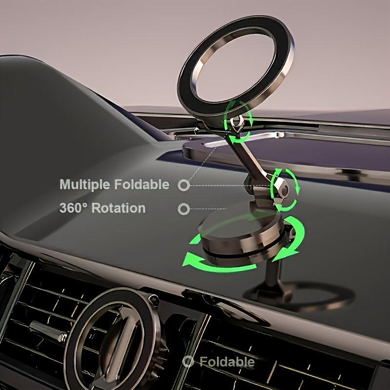 360 Rotating Magnetic Car Phone Holder Durable Foldable Universal Compatibility
